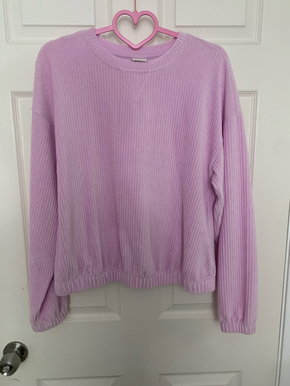 a new day Lavender Ribbed Crew Sweater